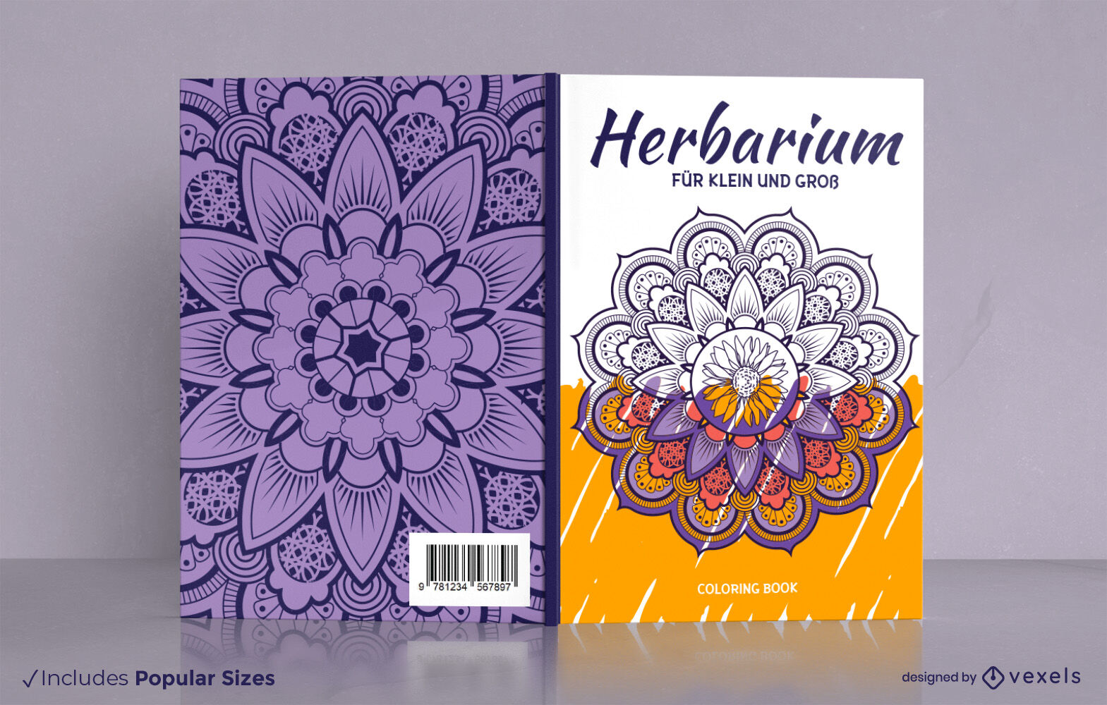 Mandala coloring book cover design KDP