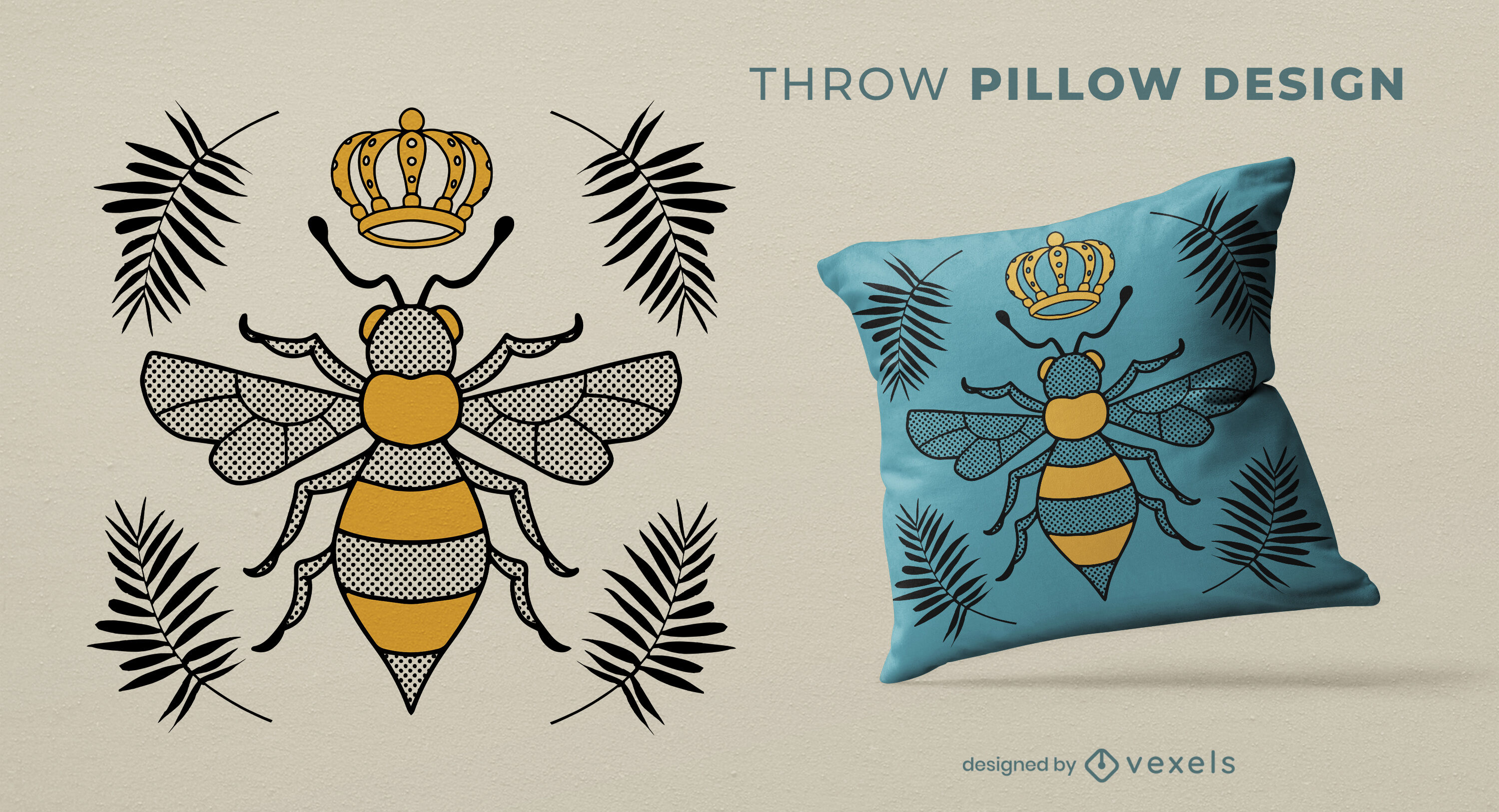 Queen bee throw pillow design
