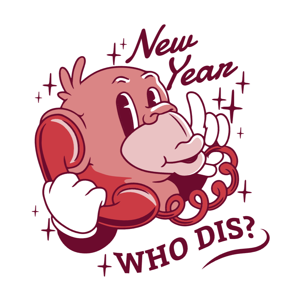 Monkey phone new year editable t-shirt template